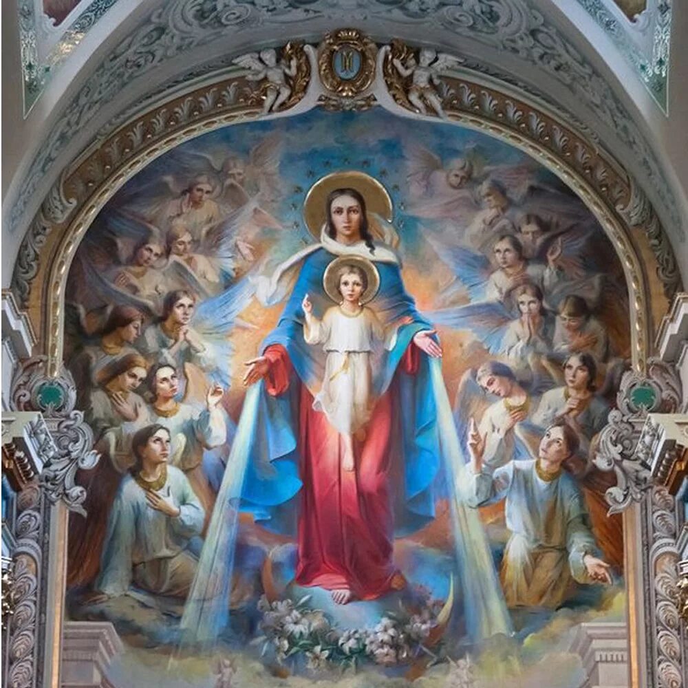 Ангелов царице. Католическая икона Вознесения Богородицы. Пресвятая Богородица икона католики.
