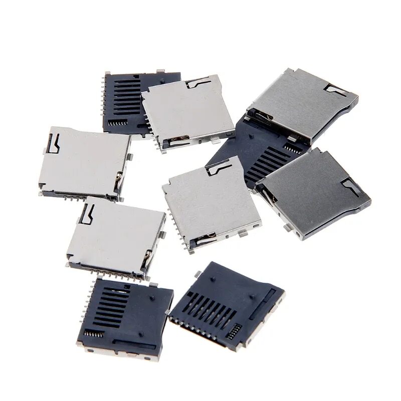 Разъём микро SD. TF Push-Push разъем. 10 TF для микро SD. Адаптер 2 SIM + MICROSD.