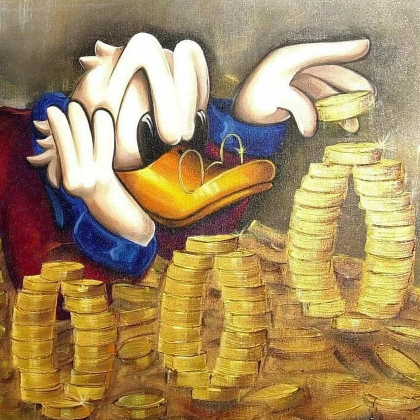 Скрудж макдак в золоте. Скрудж макдак и деньги. картина скрудж макдак с деньгами. картина дональд дак с деньгами. дональд скрудж с деньгами дак.