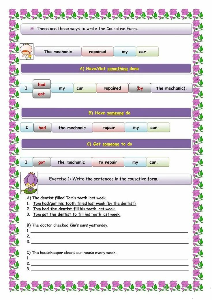Causative exercises. Каузативная форма в английском языке worksheets. каузативная форма в английском языке упражнения. causative упражнения worksheets. causative form в английском упражнения.