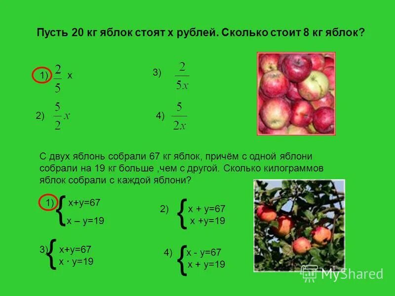 Сколько кг яблок в пакете