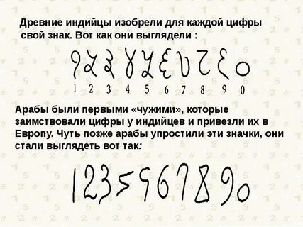Как называются цифры из индии