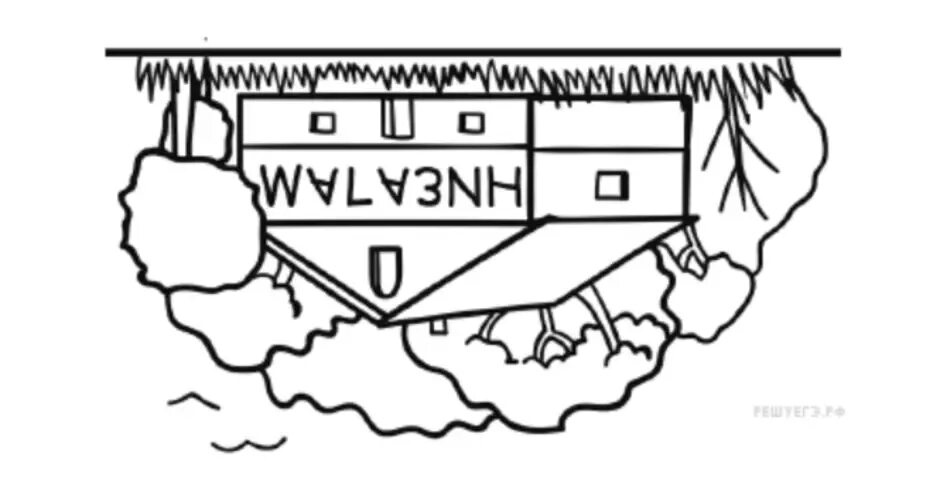 Отражение в воде слова. Как будет выглядеть отражение вывески в воде. Вывеска вода. Как будет выглядеть отражение вывески в воде. Слово поликлиника отражение в воде.