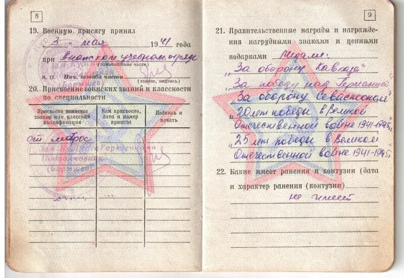 Награды в военном билете. Отметки о наградах в военном билете. Записи в военном билете о наградах. Записи о наградах в военнике. Группа учета 6