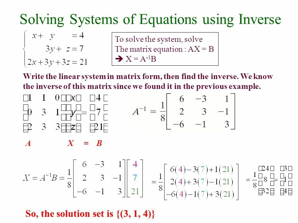 Matrix solution for Linear equations. Linear equation System with Matrix. System of equations. Solving Systems of Linear equations.