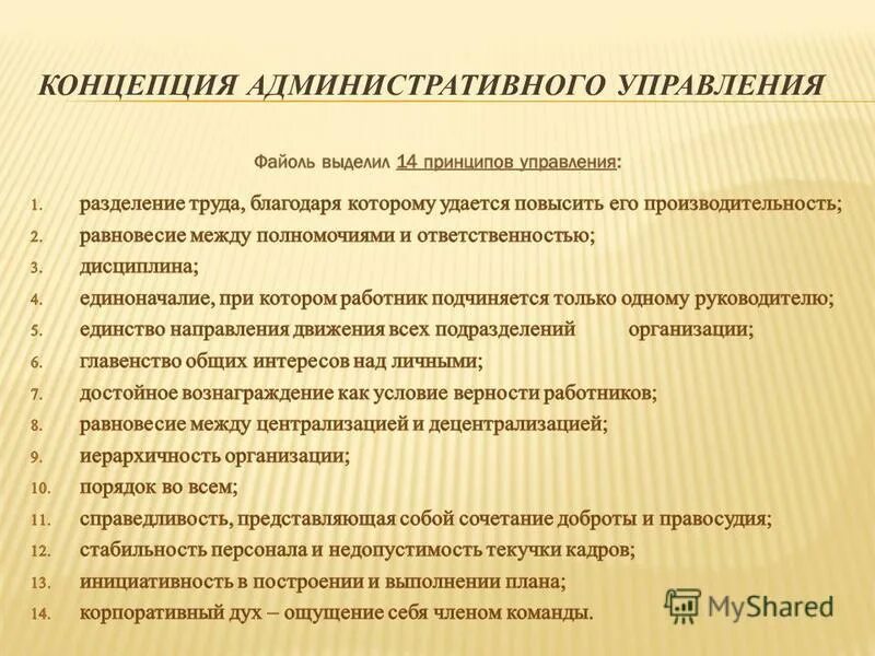 Выполнил обучающийся группы. Концепция административного управления. Современные концепции административного процесса. Административная теория управления.