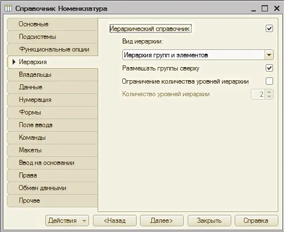 Справочники наименование справочника