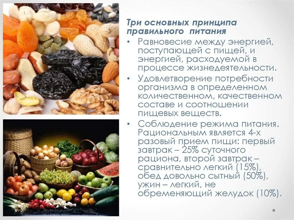 Правильное питание является