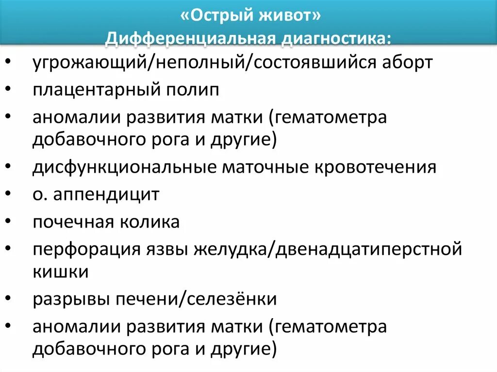 Исследование острого живота