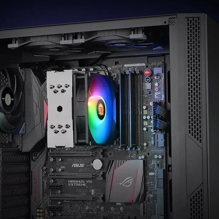 Как поставить башенный кулер. Thermaltake ux210 ARGB. Thermaltake ux210 ARGB Lighting. Башенный кулер Термалтейк. Башенный кулер для процессора Thermaltake RGB.