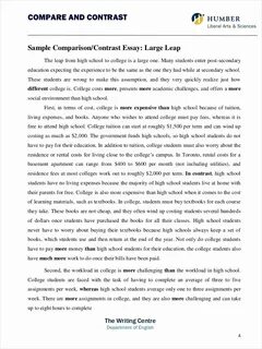 Compare and Contrast Conclusion Example New 9 Parative Essay Samples Free P...