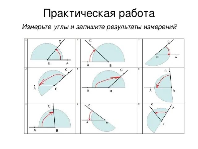 Виды углов измерение углов практическая работа. Практическая работа измерение углов. измерьте углы и запишите результаты измерений. практическая работа углы. практическая работа измерить углы.