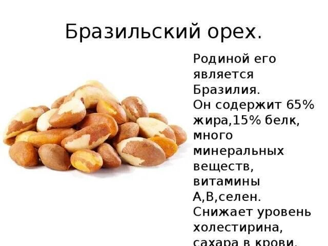 Витамины содержатся в орехах. Бразильский орех для презентация. орехи презентация для детей. бразильский орех состав. бразильский орех витамины.