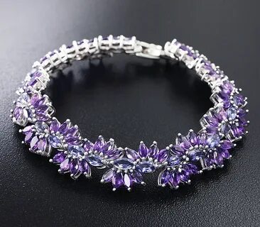 Серебряный браслет с аметистами