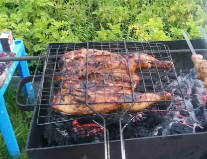 Курица на мангале целиком на решетке рецепт