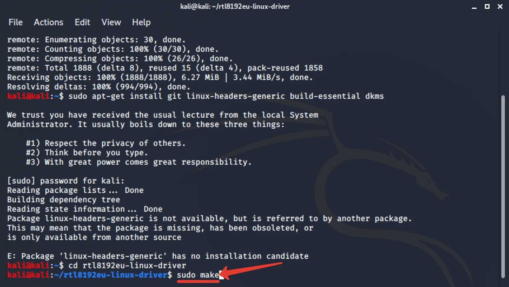 Make install. Make install
