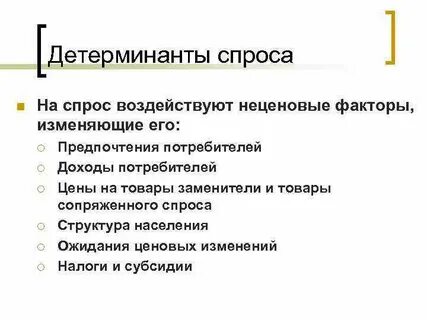 Детерминанты спроса