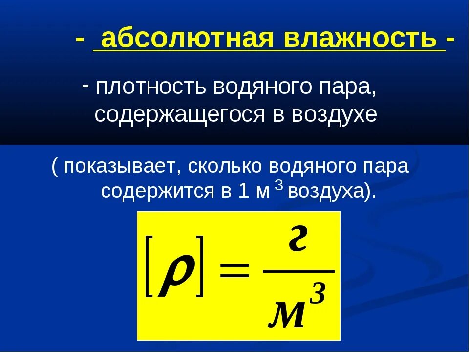 Абсолютная влажность это