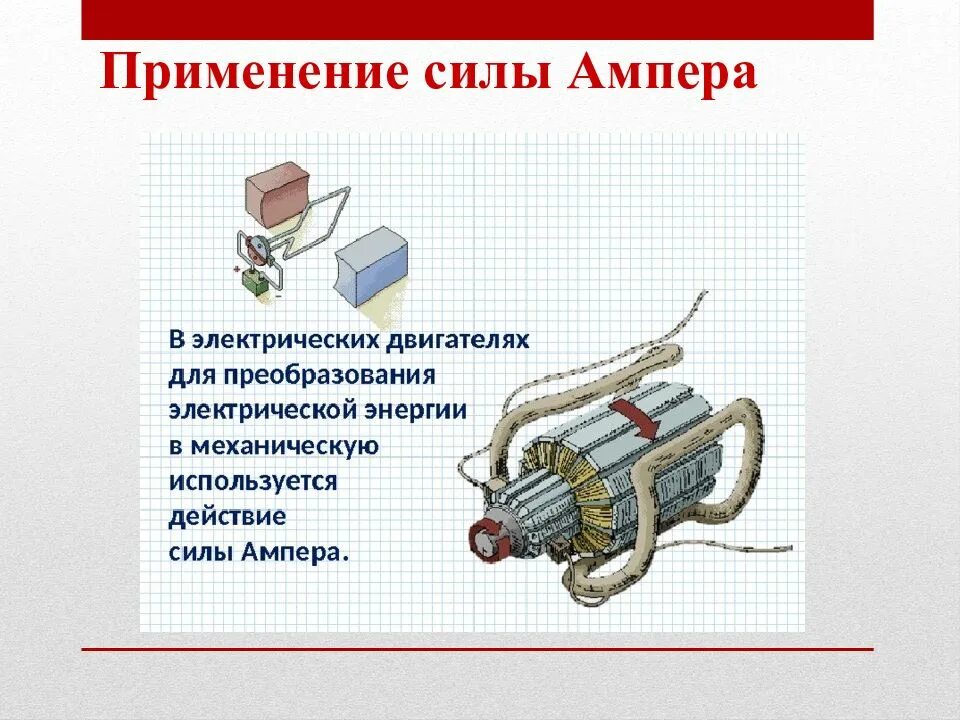 Сила ампера в электродвигателях. Электродвигатель ампер. Применение закона Ампера в технике. Электрические двигатели на технике.