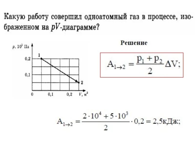 Какую работу совершил одноатомный газ