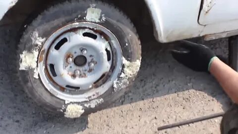 Монтажная пена в колесо