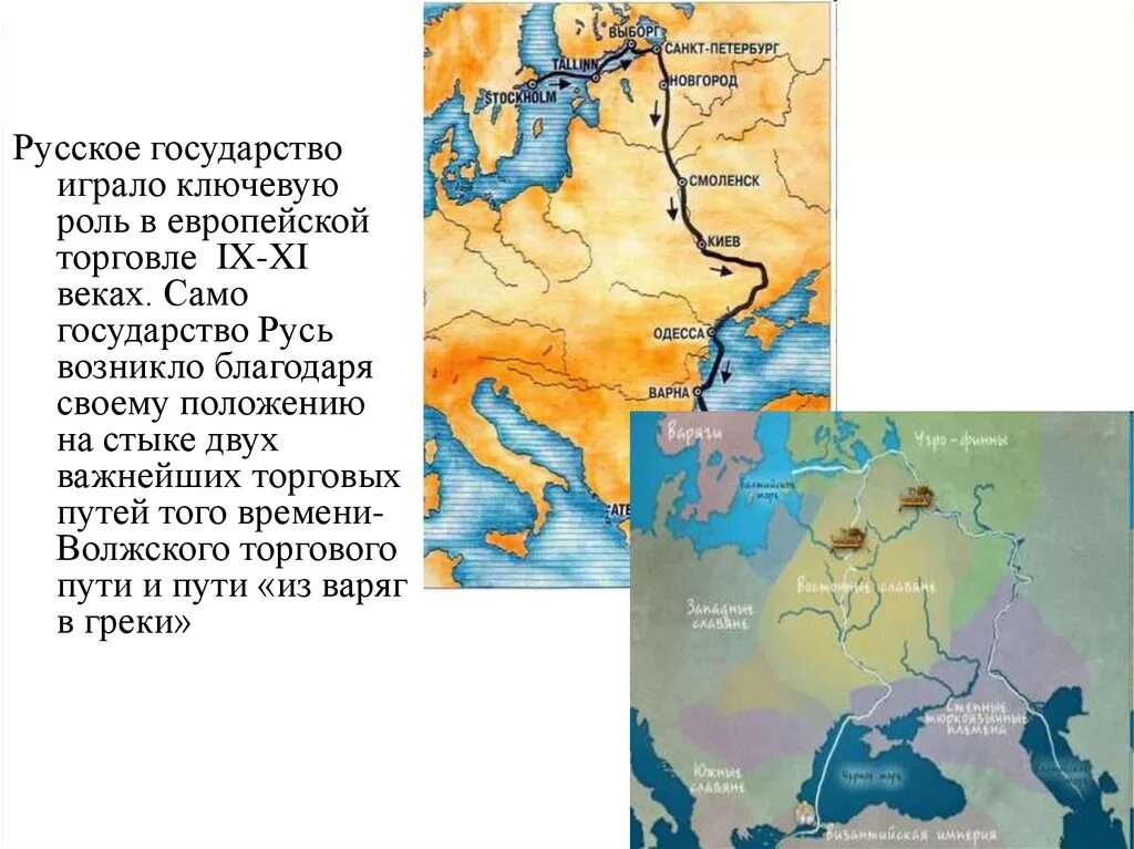 Путь из варяг в греки роль. Путь из Варяг в греки на карте. Путь из Варяг в греки и Волжский торговый путь. Путь из Варяг в греки на карте древней Руси. Торговые пути Руси.