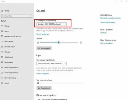 Input settings