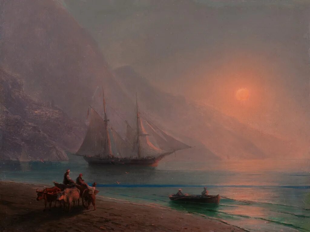 Картины в стиле айвазовского. Айвазовский в море 1895. Айвазовский. Неаполитанский залив. 1841.
