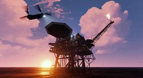Большая нефтяная вышка раст