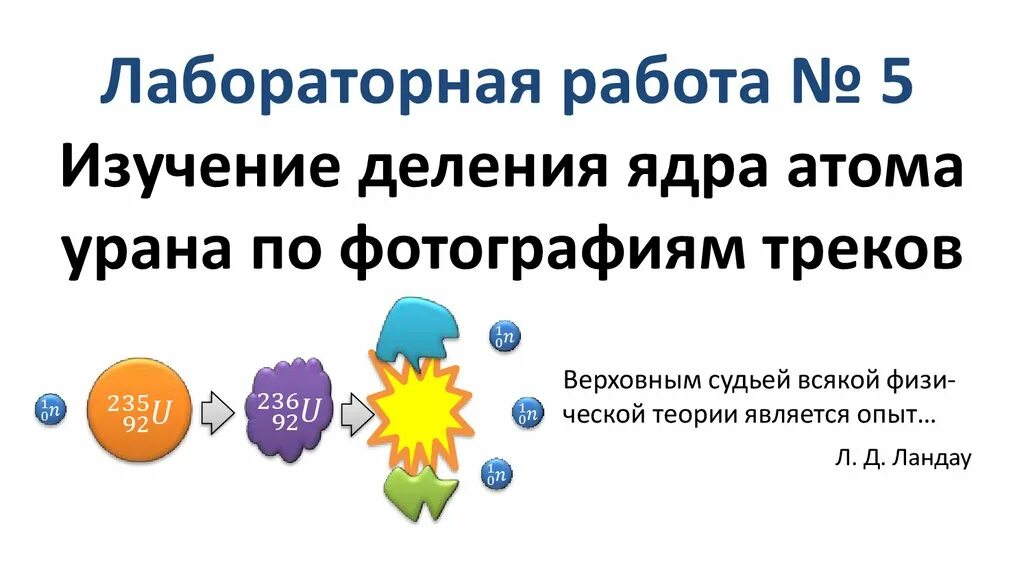 Деление ядер урана лабораторная работа