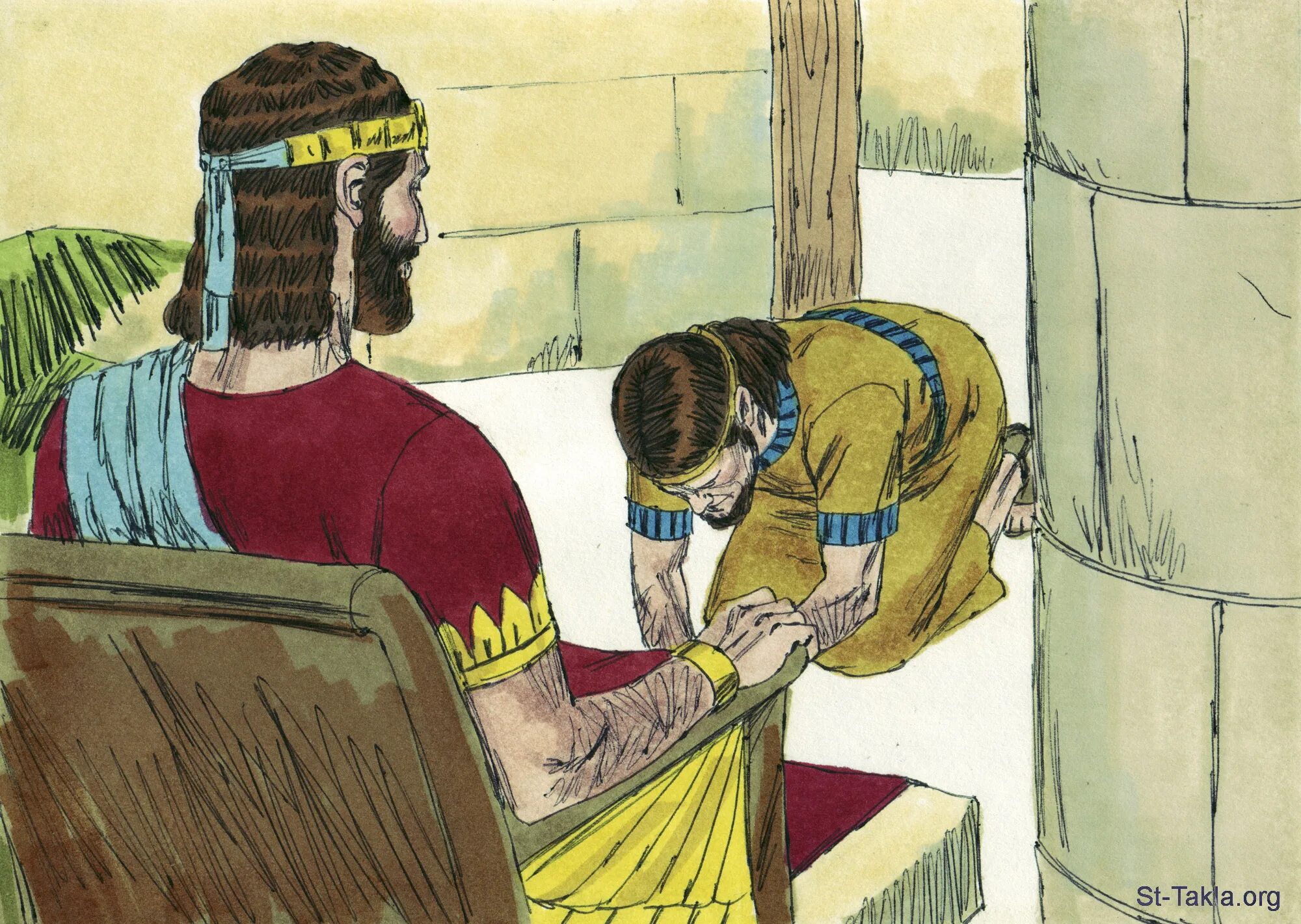 He sees a well. Библейская картинка верный раб. King Solomon and his mother Bible. 3 King Solomon became King Bible.