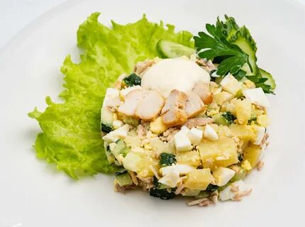Салат с курицей картофелем огурцом
