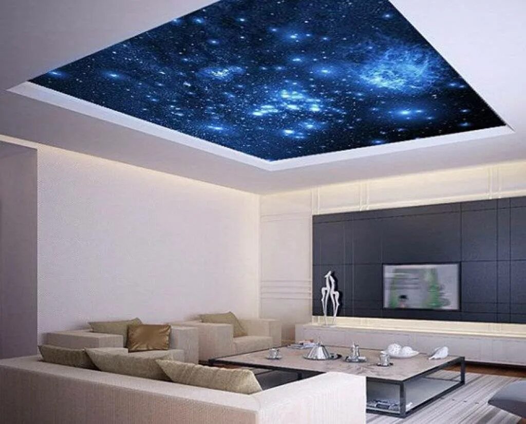 Холодный потолок купить. 3д натяжной потолок Галактика. Натяжной потолок звездное небо. Светящийся потолок. Красивые потолки.