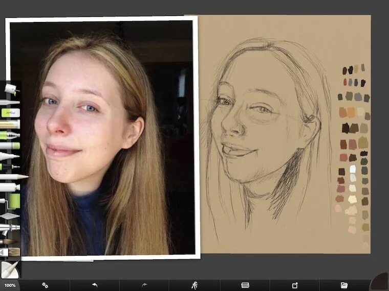 Портрет в Procreate. Уроки рисования в Procreate. Портреты на IPAD. Рисование на IPAD портрет. Уроки procreate