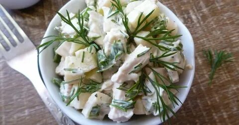 Салат из кальмаров с зеленым луком