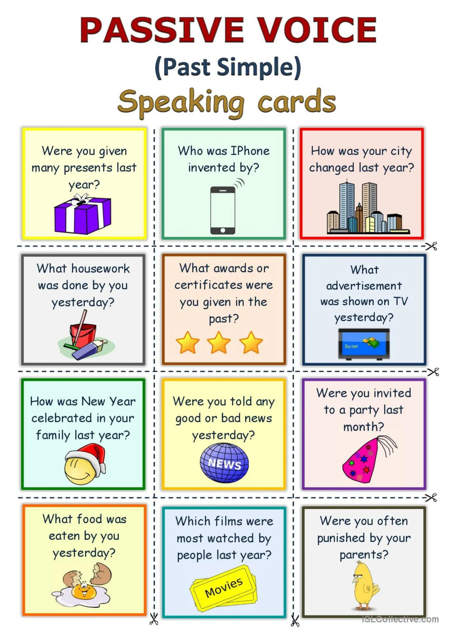 Страдательный залог speaking Card. Passive Voice speaking Cards. Карточка Passive Voice. Passive Voice speaking activities. Passive simple wordwall