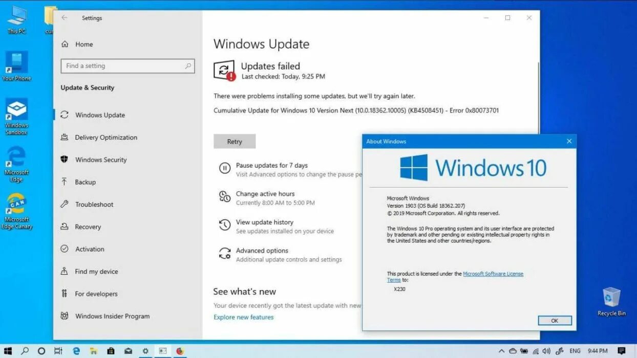 Ошибка 0x80073701 при обновлении windows. Разработчик windows. ошибка установки – 0x80070103. ошибка 0x80073701. операционная система windows 9x.