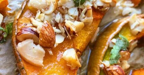 Тыква запеченная в духовке с орехами