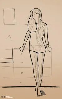 Как нарисовать стоящую девушку