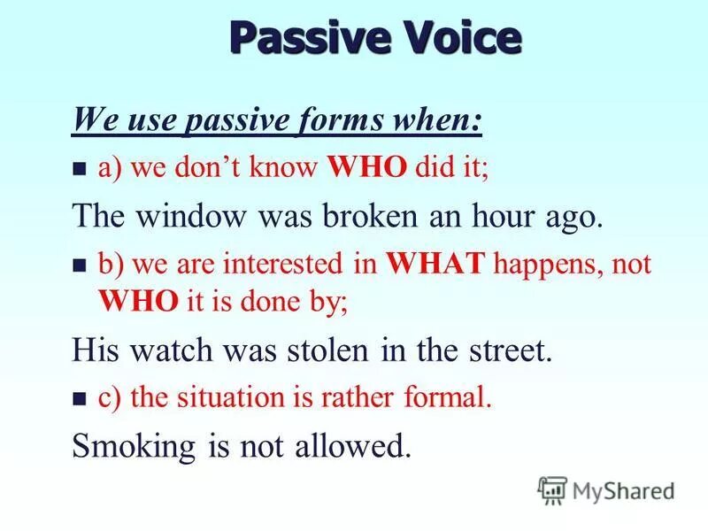 We passed. Passive Voice. Пассивный залог. When we use Passive Voice. When страдательный залог.