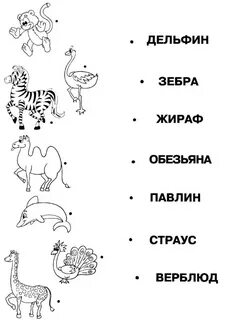 Соедини слова с рисунком