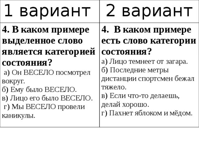 Слова категории состояния таблица. Разряды слов категории состояния таблица. Слова категории состояния примеры. Категория состояния самостоятельная часть речи.