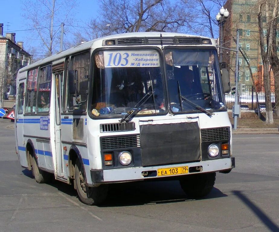 Автобусы хабаровск николаевка. 103 Автобус Хабаровск Николаевка. ПАЗ-3205 автобус Хабаровск. 103 Автобус ЕАО. Биробиджан ПАЗ.