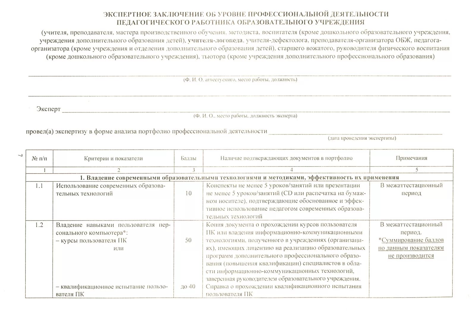 Анализ экспертного заключения