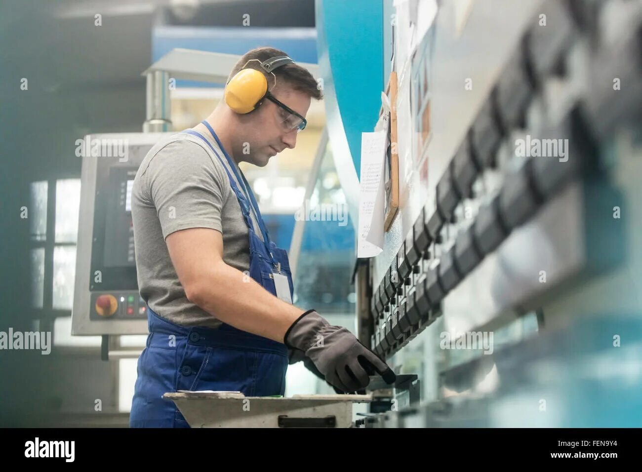 Working at factory