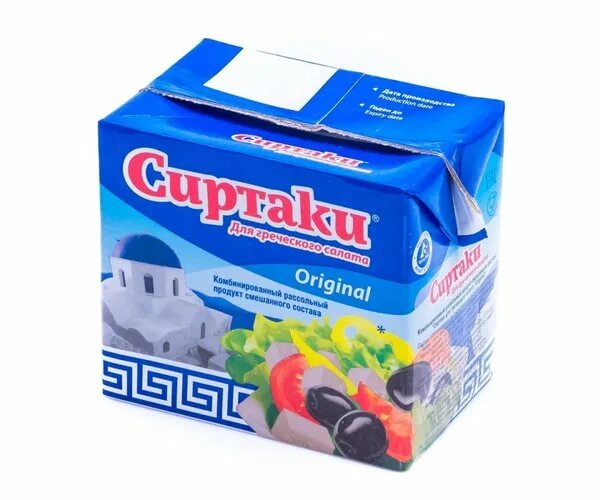 Сыр рассольный Сиртаки для греческого салата classic 35%, 200 г - состав и харак
