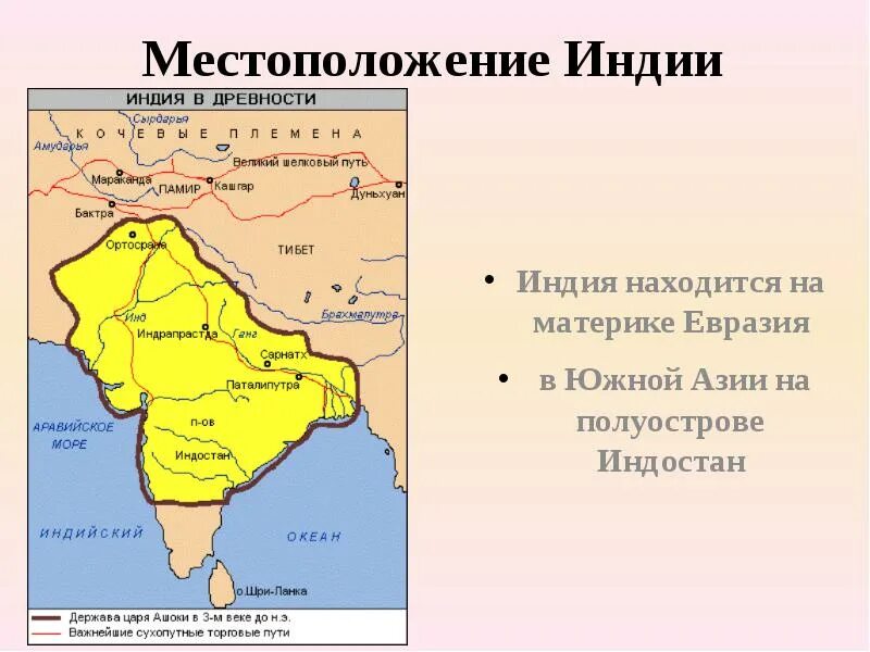 Индия в какой части материка расположена страна