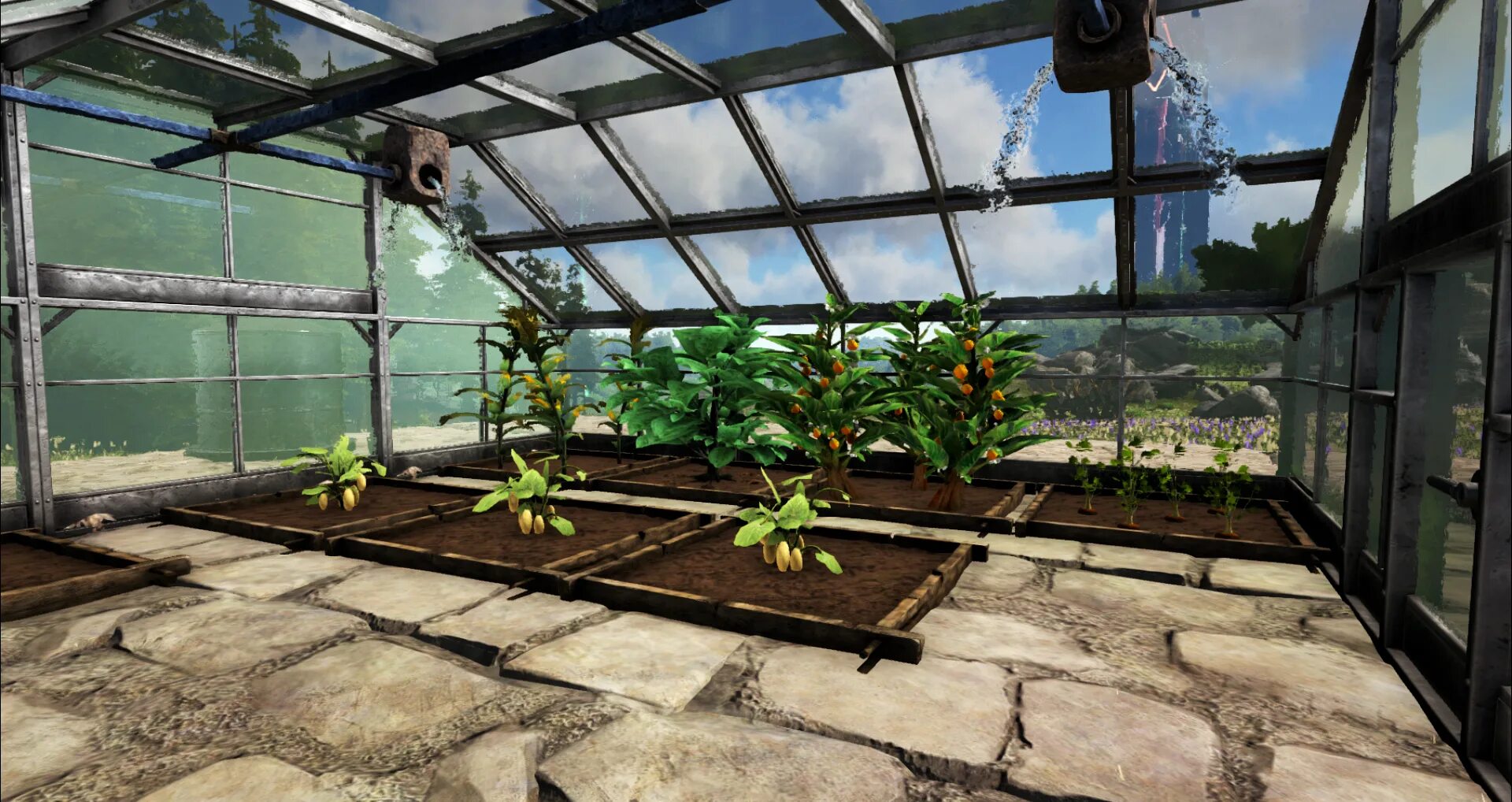 Крафт теплицы в ark. Стегозавр арк приручение. Опора под огурцы стеклопластиковая 2х2 м. Грядки арк сурвайвал. Как поливать грядки в арк.