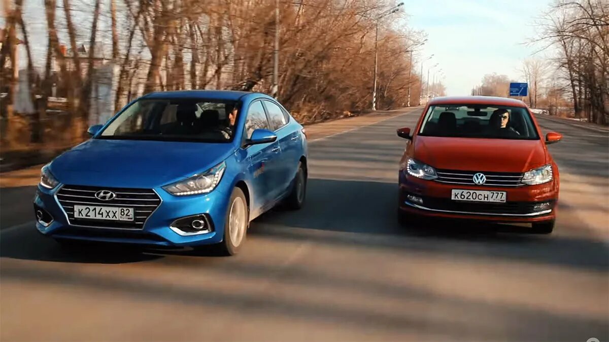 Solaris vs. Hyundai solaris vs volkswagen polo sedan. солярис vs поло.