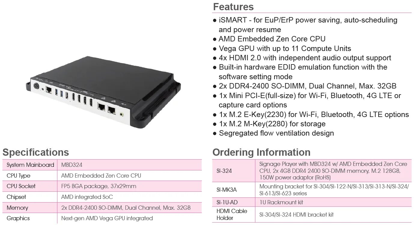 Feature specification. Socket fp5. amd vega series specification.